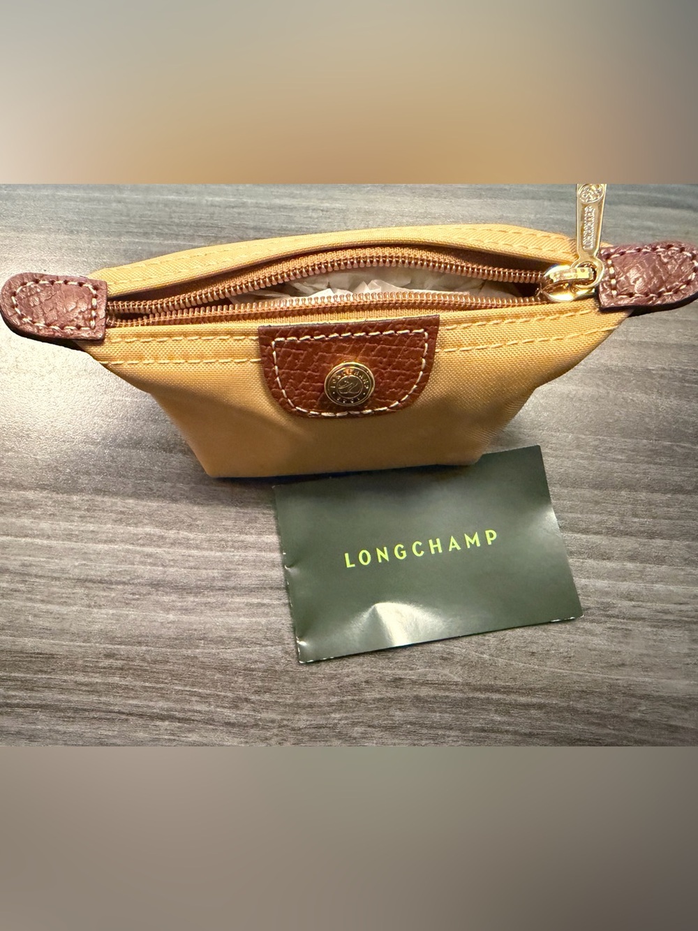 Longchamp Tan and Brown Nylon Change Pouch